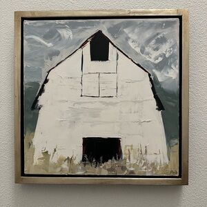 SANDRA PRATT “White Barn” painting.